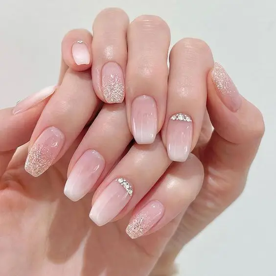 Glitter French Tip at Grace Nail Extension & Eyelashes Studio